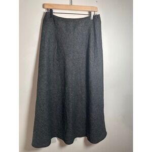 Lauren Ralph Lauren Vintage 100% Wool Maxi Skirt Charcoal Gray Size 8 Lined